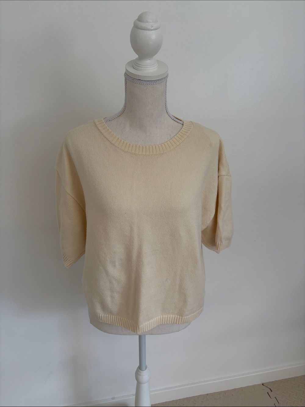 Wishlist Cream Short-Sleeve Butter Knit Sweater - Women Medium